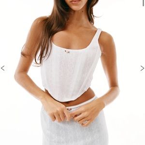 With Jean Cindy Pointelle Corset Top